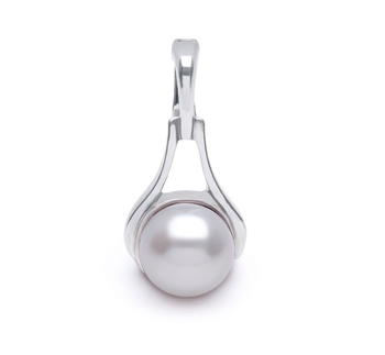 9-10mm AA Quality di Perle Acqua Dolce Pendente in Esaltazione Bianco