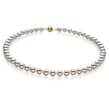 7-7.5mm Akoya Giapponese Collana en Hanadama 18-pollici Bianco