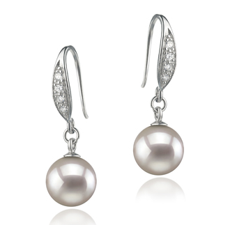8-9mm Akoya Giapponese Orecchini en Jacy Bianco