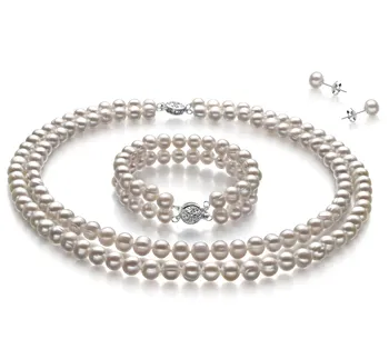 6-7mm di Perle Acqua Dolce Parure en Juliane Bianco
