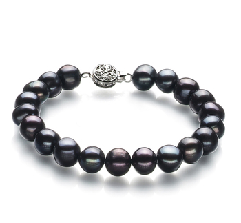 8-9mm A Quality di Perle Acqua Dolce Bracciale in Kaitlyn Nero