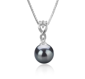 8-9mm di Perle Acqua Dolce Pendente en Kendra Nero