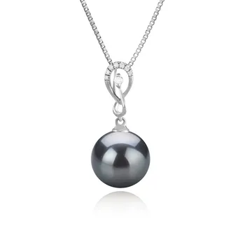 10-11mm Di Tahiti Pendente en Lena Nero