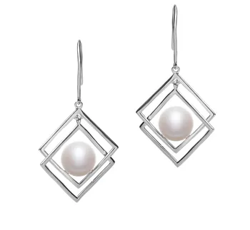 8-9mm di Perle Acqua Dolce Orecchini en Lilian Bianco