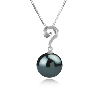 11-12mm Di Tahiti Pendente en Lorna Nero