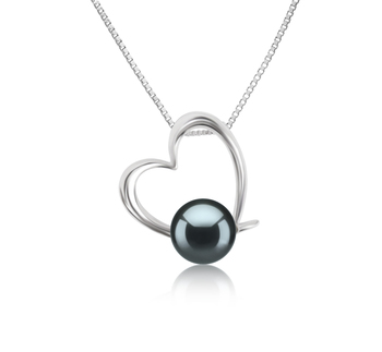 10-11mm AAAA Quality di Perle Acqua Dolce Pendente in Miranda Nero