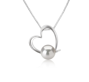 10-11mm AAAA Quality di Perle Acqua Dolce Pendente in Miranda Bianco