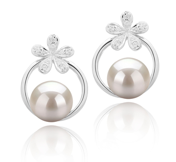 7-8mm di Perle Acqua Dolce Orecchini en Molly Bianco