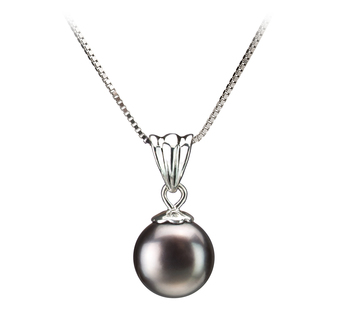 9-10mm di Perle Acqua Dolce Pendente en Nancy Nero