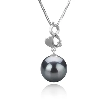 10-11mm Di Tahiti Pendente en Niamh Nero