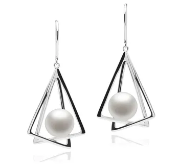 10-11mm di Perle Acqua Dolce Orecchini en Nichelle Bianco