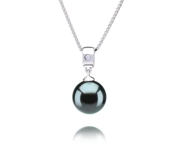 9-10mm Di Tahiti Pendente en Nicole Nero