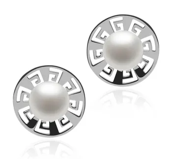 8-9mm di Perle Acqua Dolce Orecchini en Noah Bianco