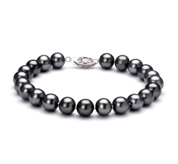 7.5-8.5mm AA Quality di Perle Acqua Dolce Bracciale in Nero