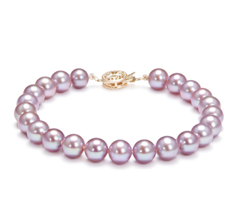 7-8mm AAAA Quality di Perle Acqua Dolce Bracciale in Lavanda