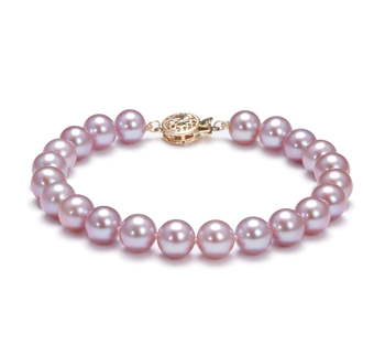 7.5-8mm AAA Quality di Perle Acqua Dolce Bracciale in Lavanda