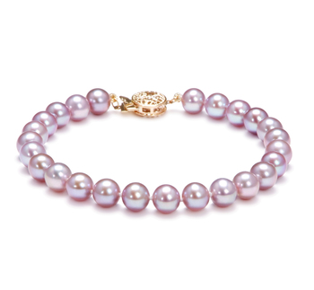 6-7mm AAAA Quality di Perle Acqua Dolce Bracciale in Lavanda