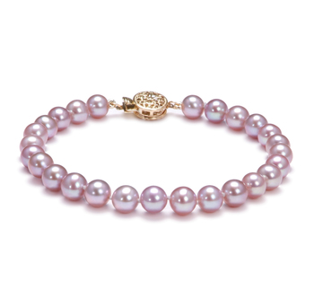 6-7mm AAA Quality di Perle Acqua Dolce Bracciale in Lavanda