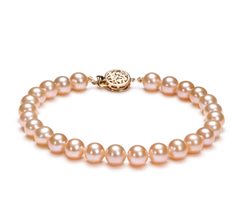 6-6.5mm AAAA Quality di Perle Acqua Dolce Bracciale in Rosa