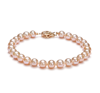 6-7mm AAA Quality di Perle Acqua Dolce Bracciale in Rosa