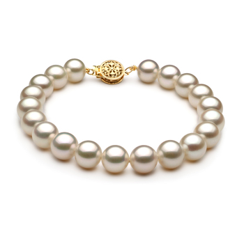 8-9mm AAA Quality di Perle Acqua Dolce Bracciale in Bianco