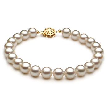 7.5-8mm AAA Quality Akoya Giapponese Bracciale in Bianco