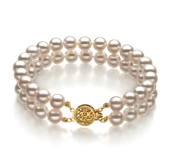 6-7mm AA Quality Akoya Giapponese Bracciale in Bianco