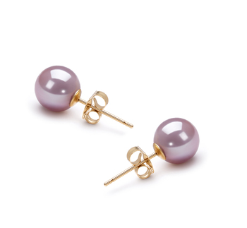 6-7mm di Perle Acqua Dolce Orecchini en Lavanda