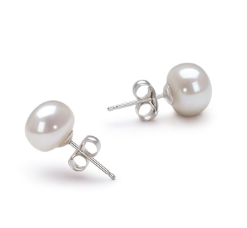 7-8mm di Perle Acqua Dolce Orecchini en Bianco 7-8mm di Perle Acqua Dolce Orecchini en Bianco