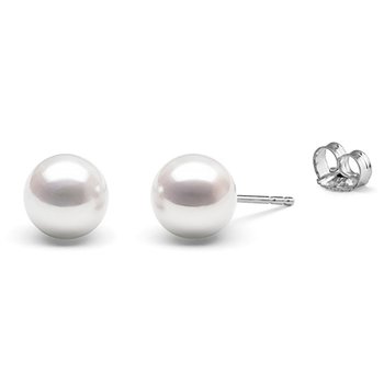 8-8.5mm AAAA Quality di Perle Acqua Dolce Orecchini in Bianco