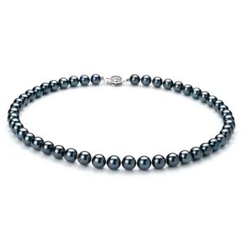 7.5-8mm Akoya Giapponese Collana en Nero