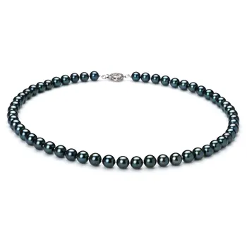 6.5-7mm Akoya Giapponese Collana en Nero