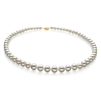 Bianco 4-10mm Qualità AAA - Collana di Perle di Acqua Dolce - Oro Riempito