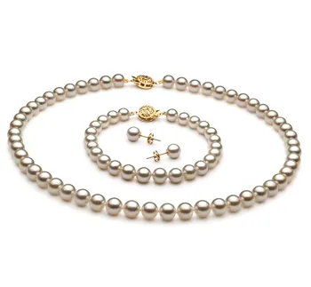 6.5-7mm Akoya Giapponese Parure en Bianco