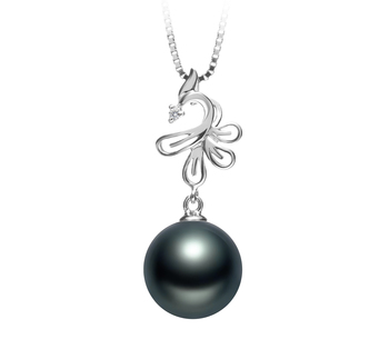 10-11mm Di Tahiti Pendente en Phoenix Nero
