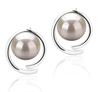 7-8mm di Perle Acqua Dolce Orecchini en Raina Bianco
