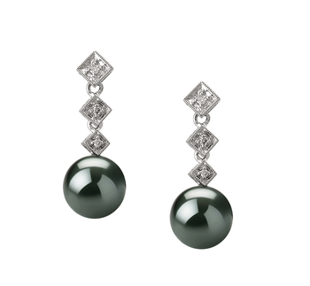 8-9mm Di Tahiti Orecchini en Rossana Nero