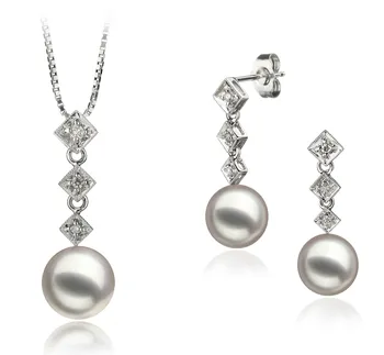8-9mm Akoya Giapponese Parure en Rossana Bianco