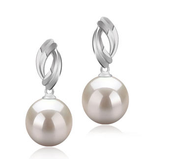 9-10mm di Perle Acqua Dolce Orecchini en Shamara Bianco