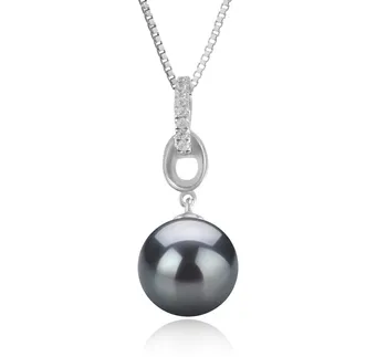 9-10mm Di Tahiti Pendente en Sierra Nero
