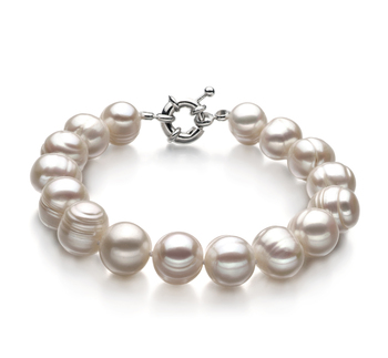 10-11mm A Quality di Perle Acqua Dolce Bracciale in Singolo Bianco