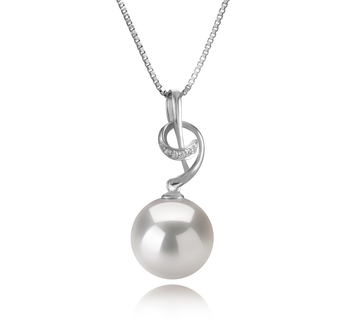 11-12mm AAAA Quality di Perle Acqua Dolce - Edison Pendente in Sofie Bianco