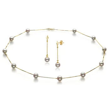 6-7mm Akoya Giapponese Parure en Tin Cup Bianco