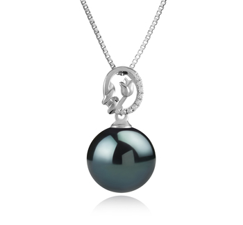 11-12mm Di Tahiti Pendente en Trish Nero