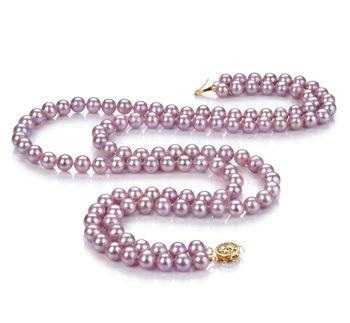 6-6.5mm di Perle Acqua Dolce Collana en Vanessa Lavanda