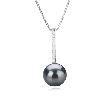 11-12mm Di Tahiti Pendente en Vanna Nero