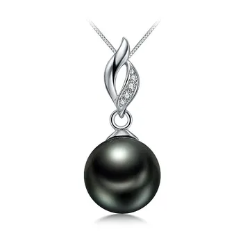9-10mm Di Tahiti Pendente en Vita Nero