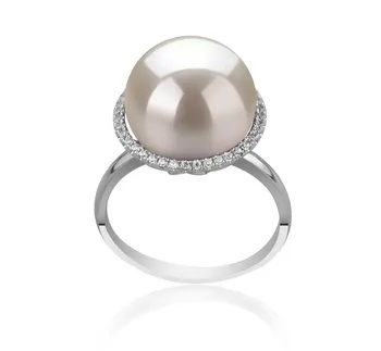 ENORME AAA+ 10-11MM Collana Perla Bianca Barocca Mare del Sud 18