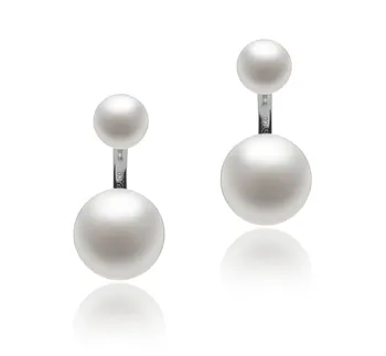 6-11mm di Perle Acqua Dolce Orecchini en Zelda Bianco
