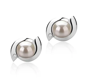 6-7mm di Perle Acqua Dolce Orecchini en Zorina Bianco